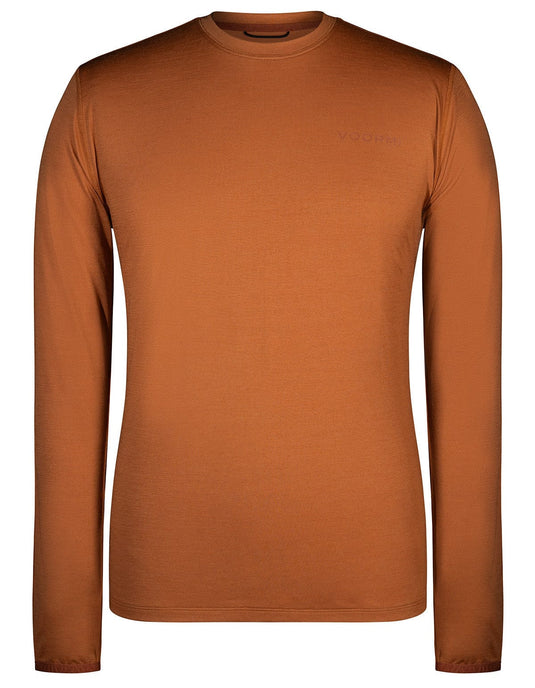 Brown long-sleeve shirt on a white background