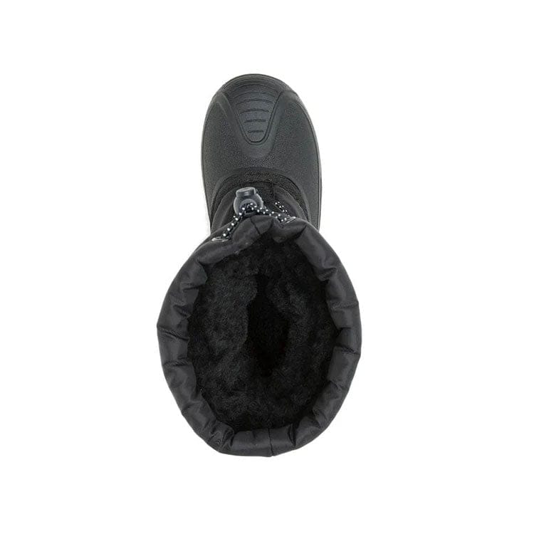 Load image into Gallery viewer, Black winter boot with fur lining on a white background
