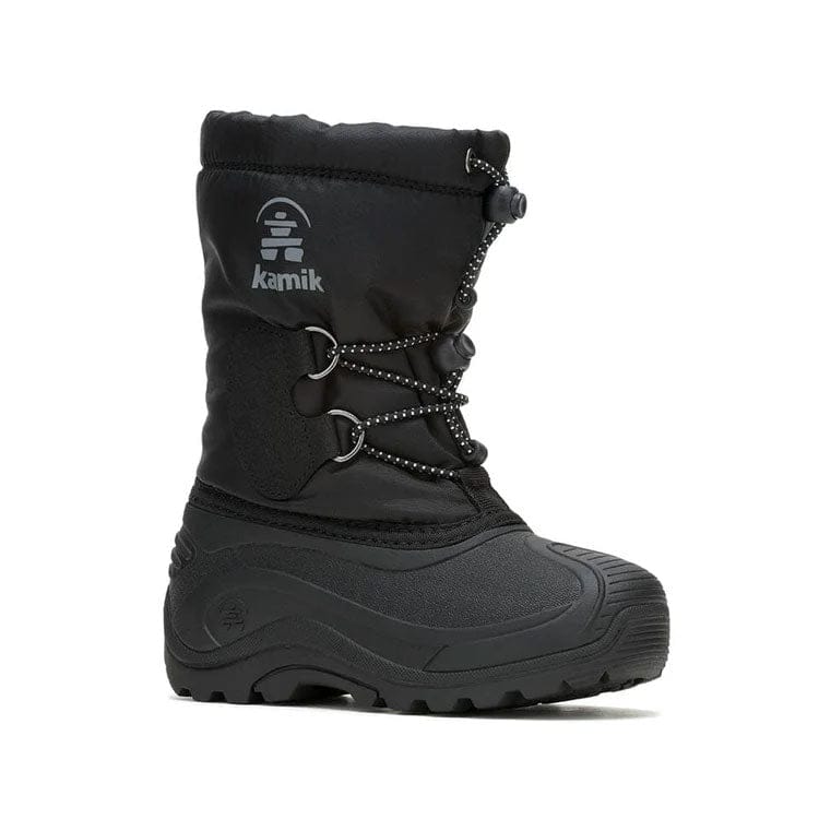 Load image into Gallery viewer, Black Kamik snow boot on a white background

