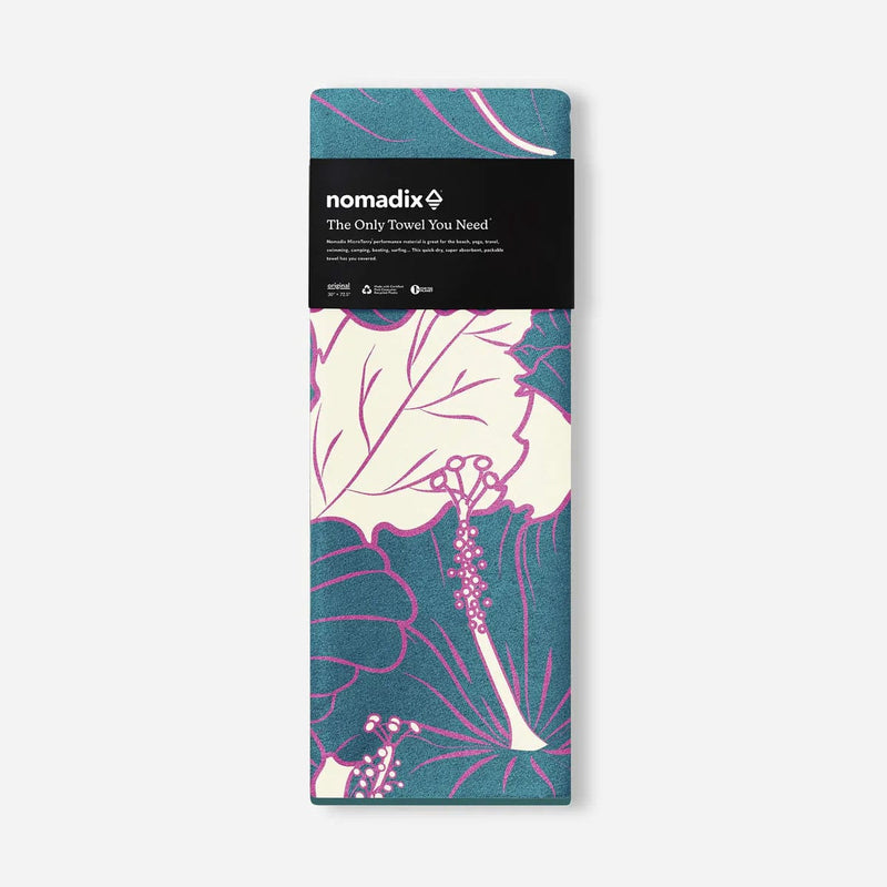 Load image into Gallery viewer, Nomadix Original Towel Hibiscus Teal Ocean
