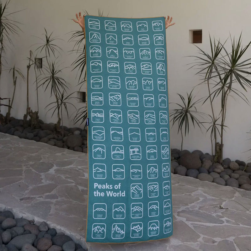 Load image into Gallery viewer, Nomadix Original Towel Peaks of the World Teal Ocean
