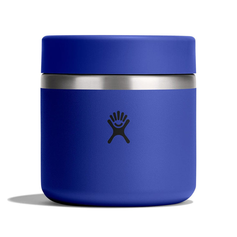 Load image into Gallery viewer, Blue thermos with silver base on a white background
