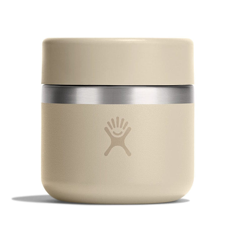 Load image into Gallery viewer, Beige insulated mug with silver band on a white background
