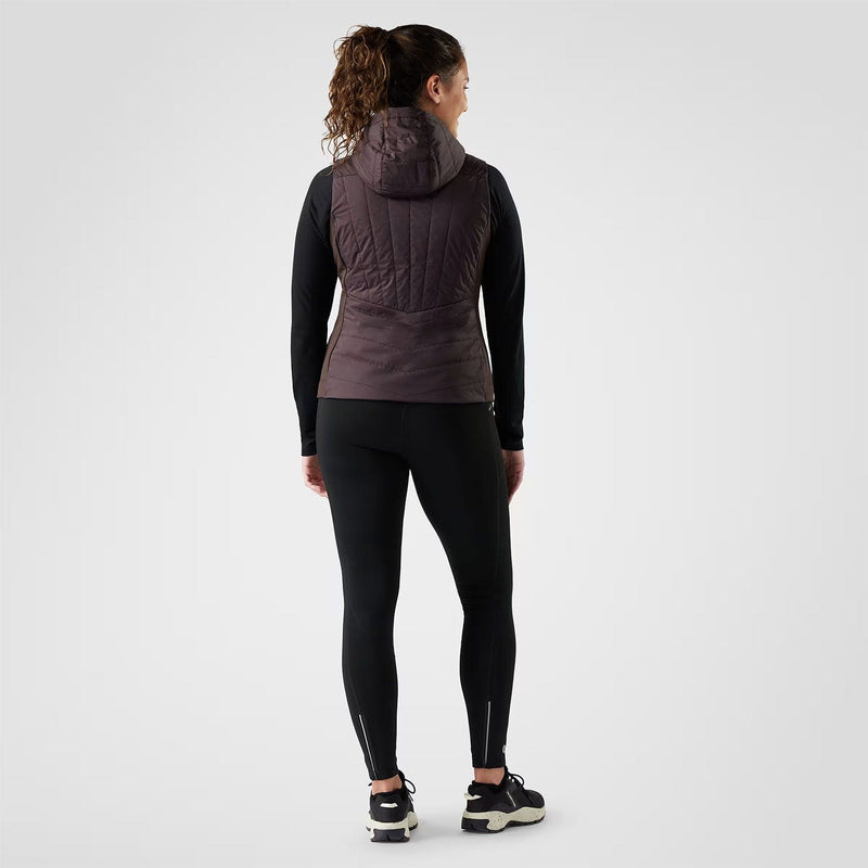 Load image into Gallery viewer, Person wearing a black athletic outfit with a hooded jacket on a white background
