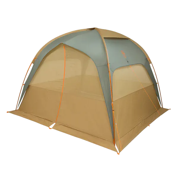 Load image into Gallery viewer, Camping tent with beige and green color scheme on a white background
