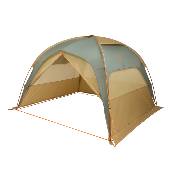 Load image into Gallery viewer, Camping tent with green and brown color scheme on a white background
