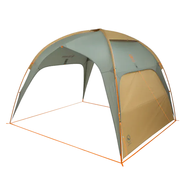 Load image into Gallery viewer, Camping tent with green and brown color scheme on a white background
