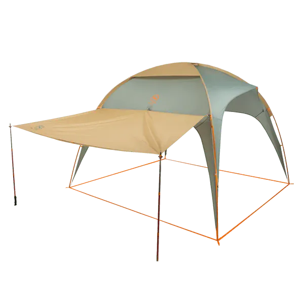 Load image into Gallery viewer, Camping tent with a canopy on a white background
