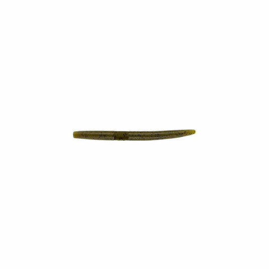 Green and brown worm with gold accents on a white background