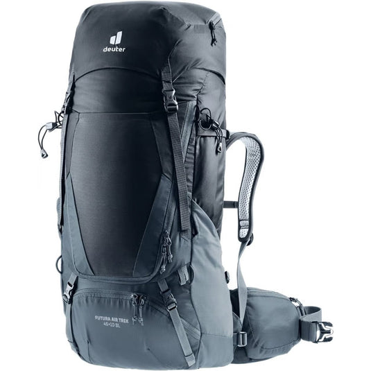 Gray hiking backpack with Deuter logo on a white background