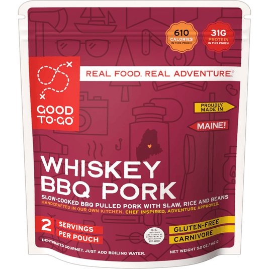Good To-Go Whiskey BBQ Pork package on a white background