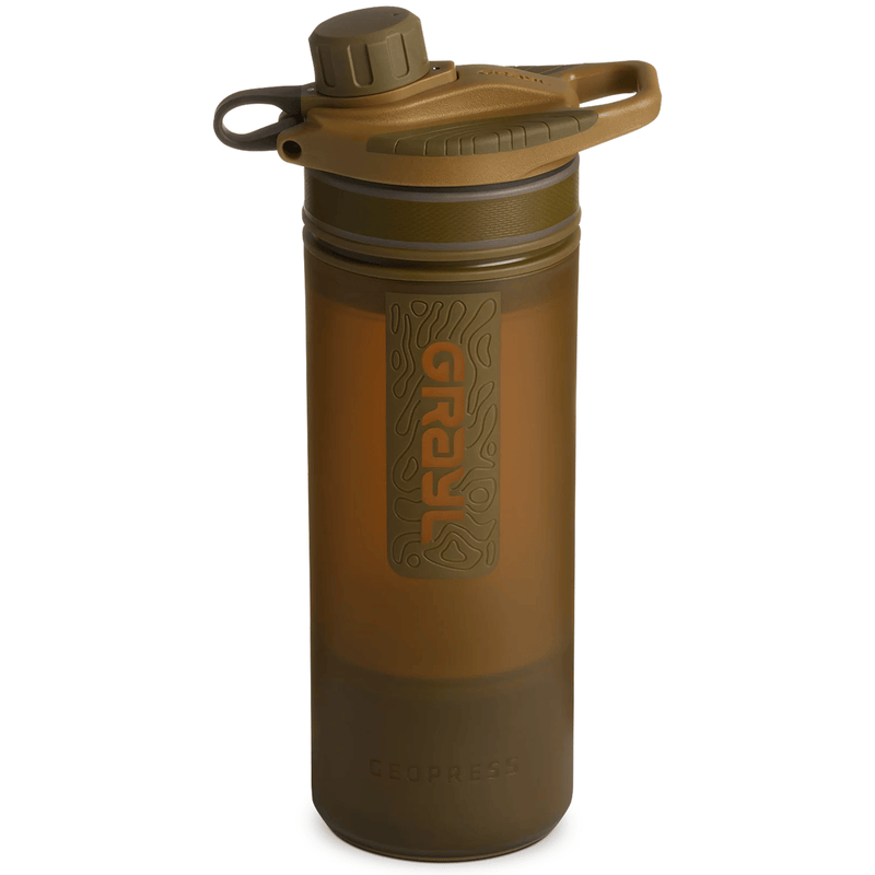 Load image into Gallery viewer, Brown water bottle with lid on a white background
