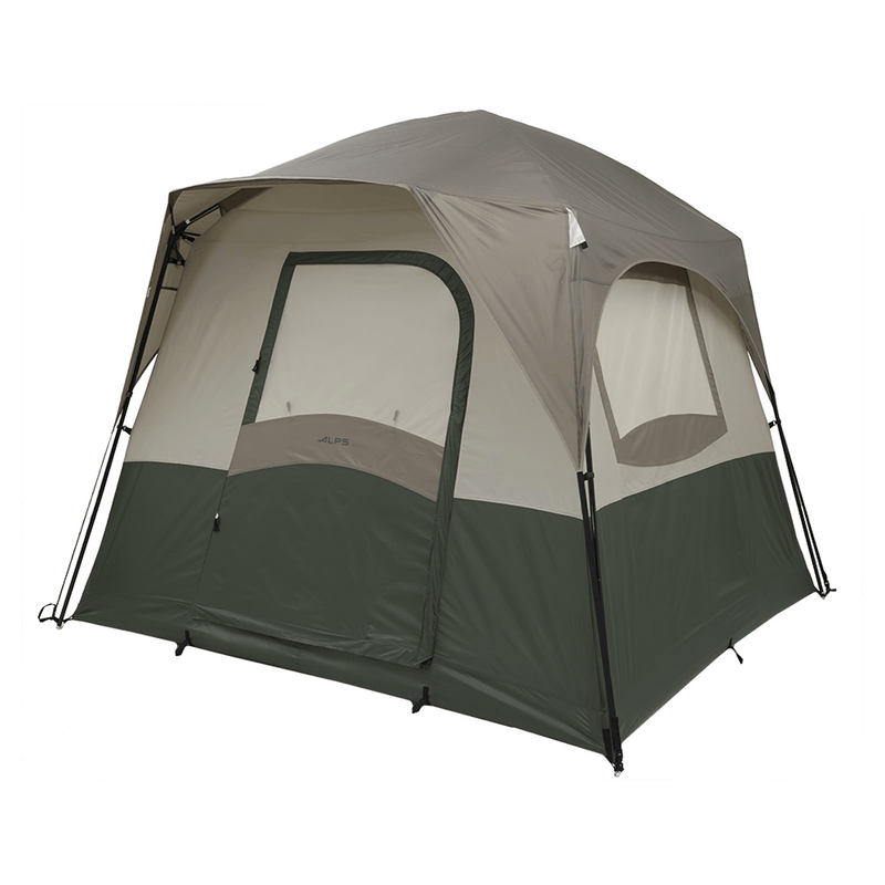 Load image into Gallery viewer, Camping tent with a gray and green color scheme on a white background
