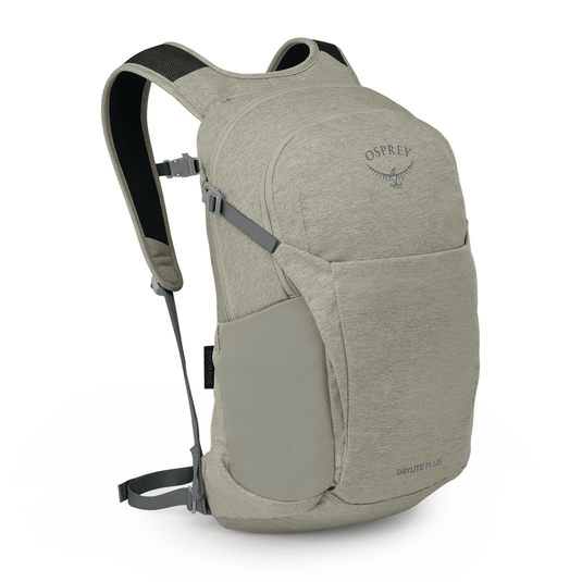 Light gray Osprey backpack on a white background