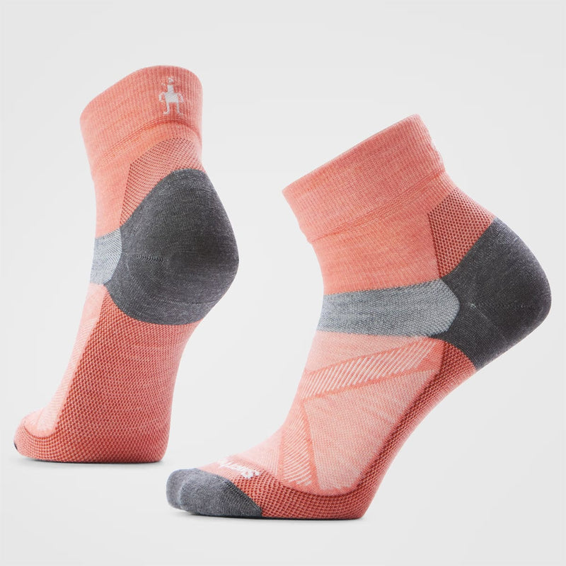 Load image into Gallery viewer, Pair of pink socks with gray accents on a light gray background
