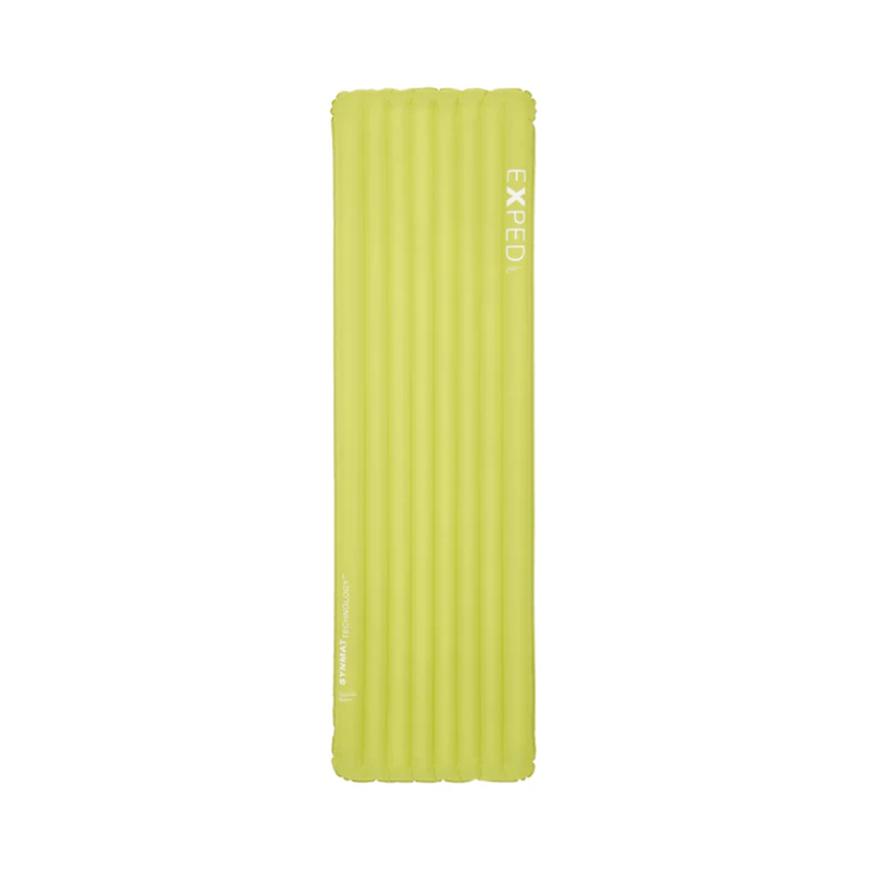 Load image into Gallery viewer, Yellow inflatable sleeping pad with 'Exped' branding on a white background

