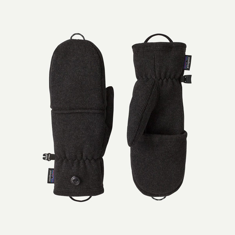 Load image into Gallery viewer, Pair of black mittens on a light gray background
