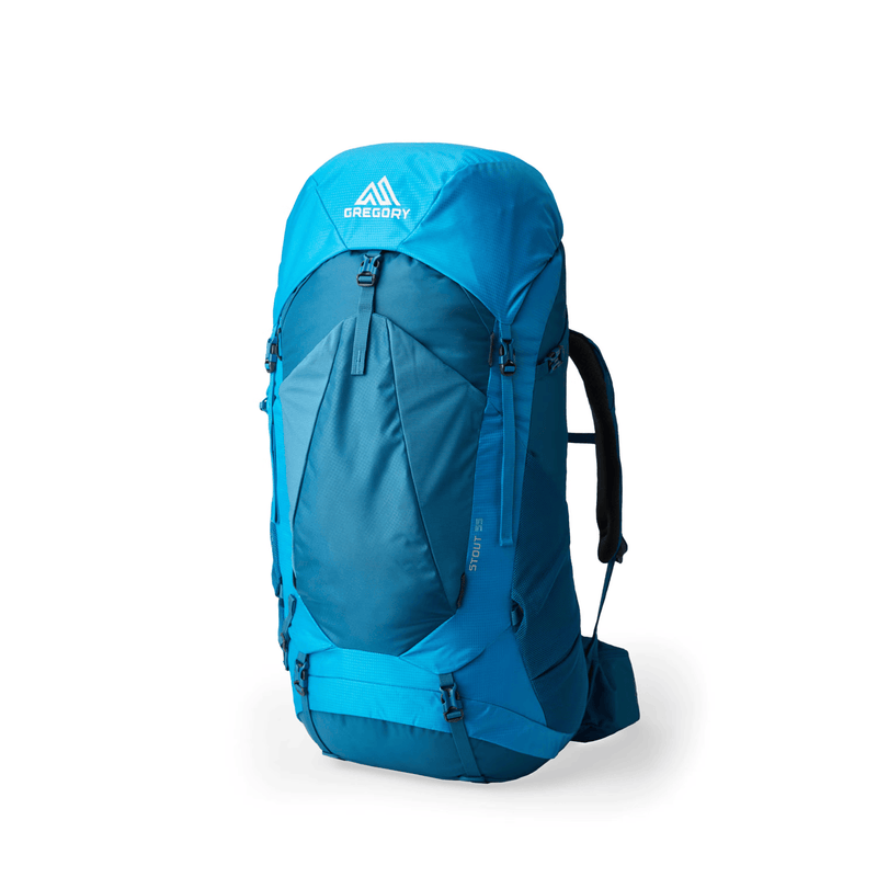 Load image into Gallery viewer, Blue backpack with a brand logo on a white background
