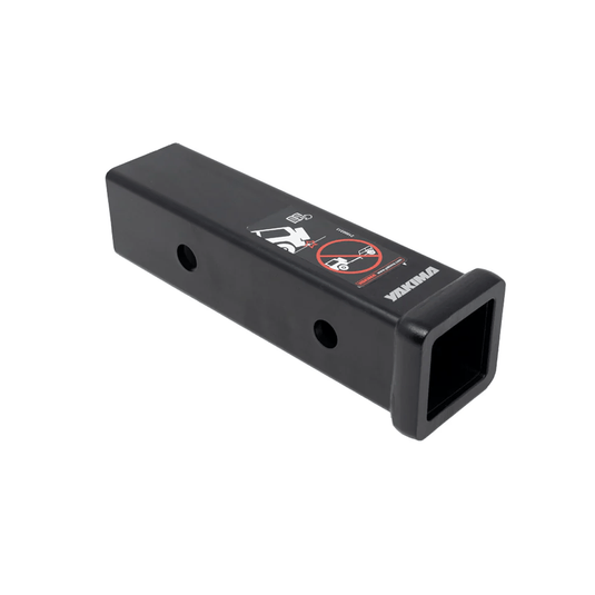 Black hitch receiver on a white background
