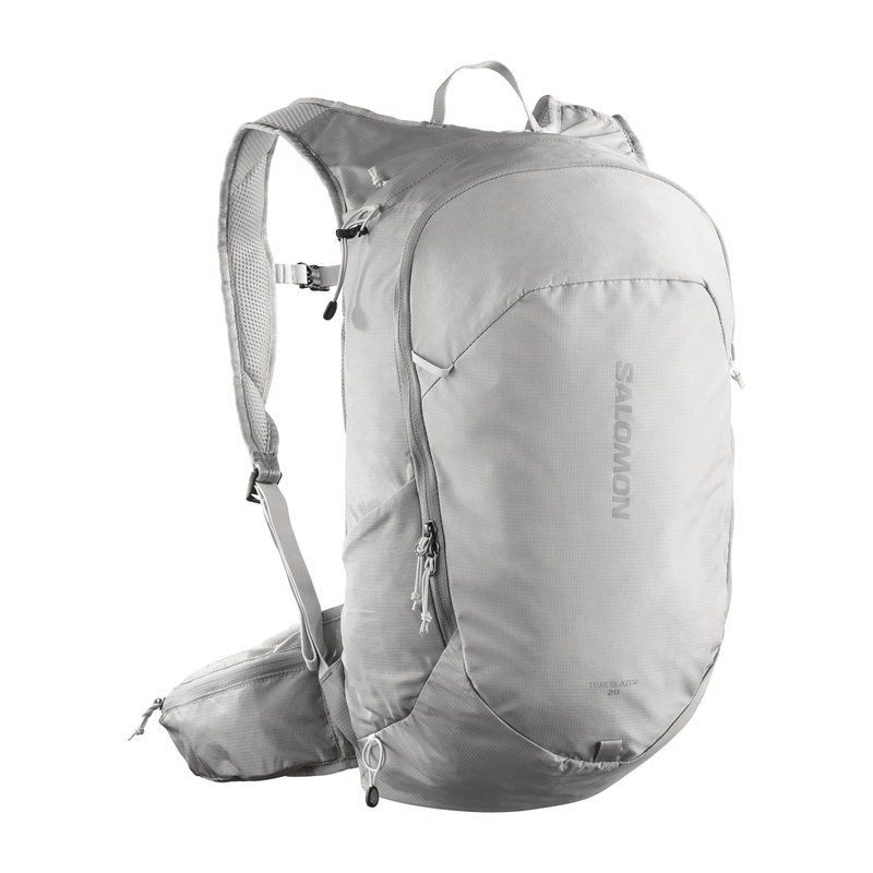 Load image into Gallery viewer, Gray backpack with visible brand logo on a white background
