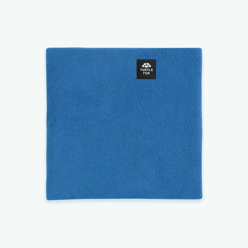 Load image into Gallery viewer, Blue neck gaiter with a brand logo on a white background
