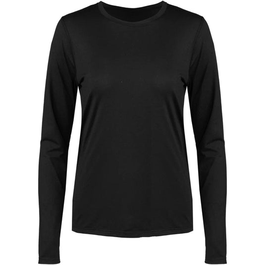 Black long-sleeve shirt on a white background