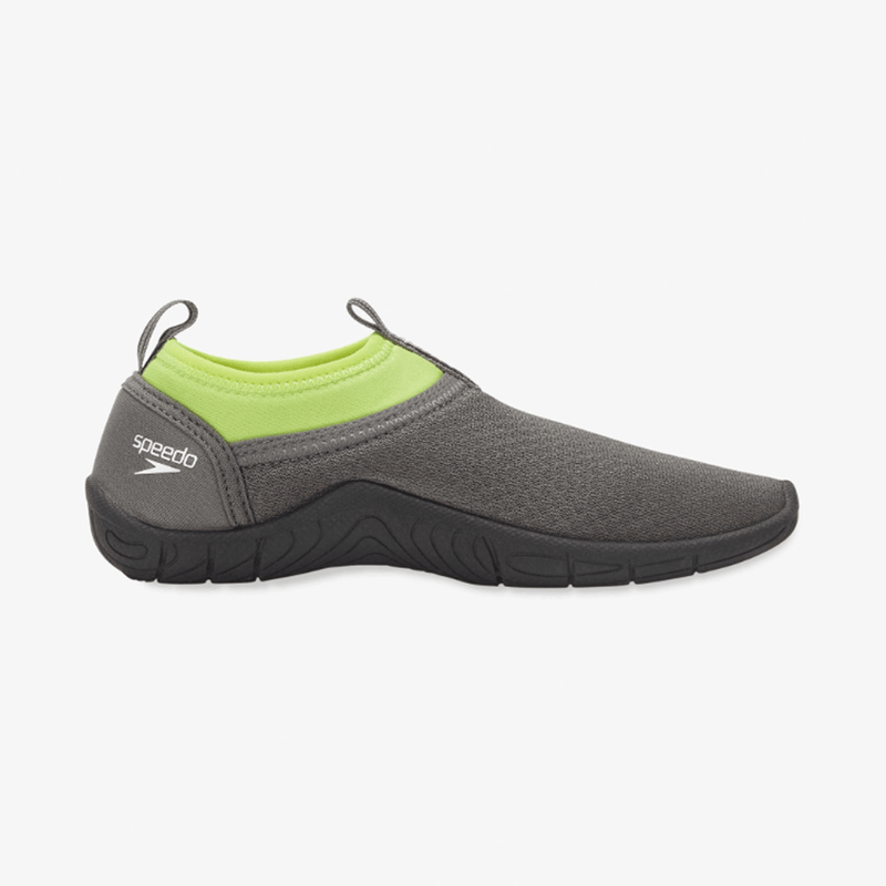 Load image into Gallery viewer, Black athletic shoe with white sole on a white background
