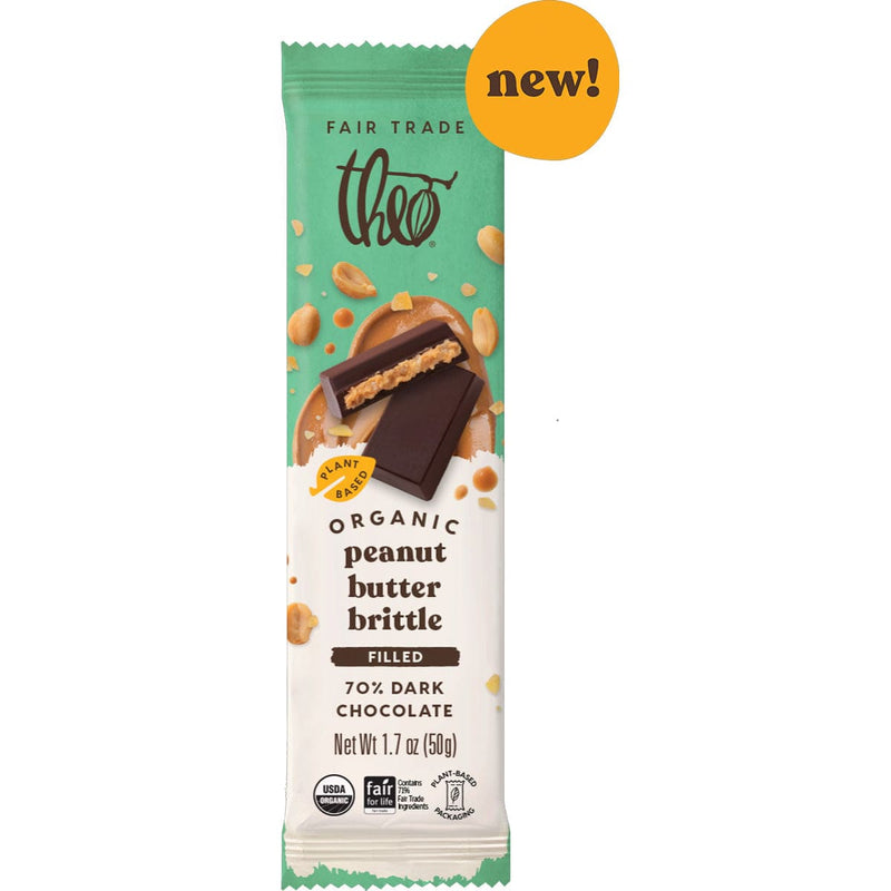 Load image into Gallery viewer, Theo's Peanut Butter Brittle 70% Dark Chocolate
