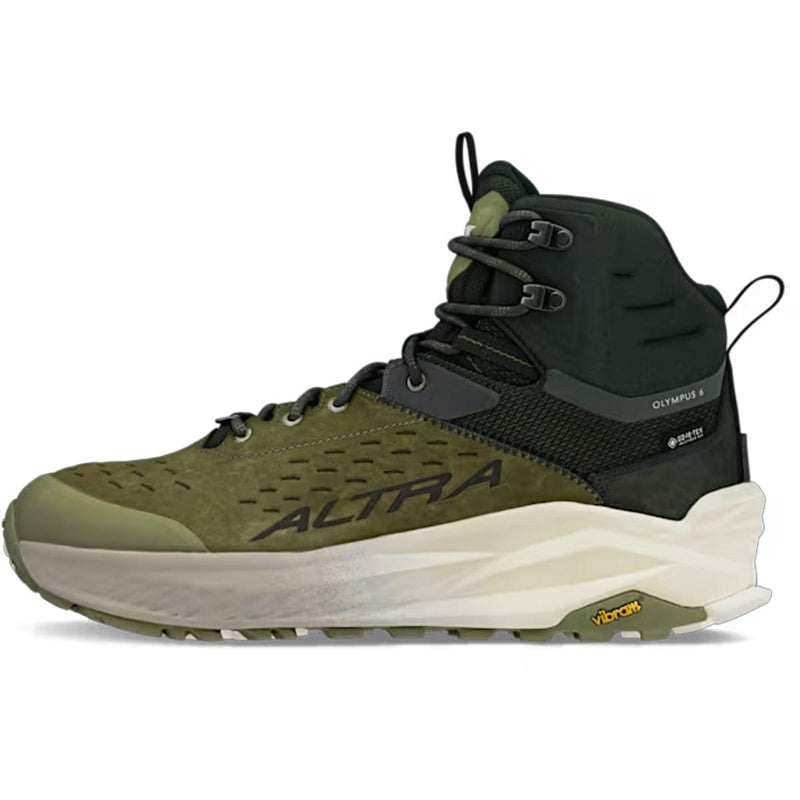 Load image into Gallery viewer, Green and black hiking boot with 'Altra' branding on a white background
