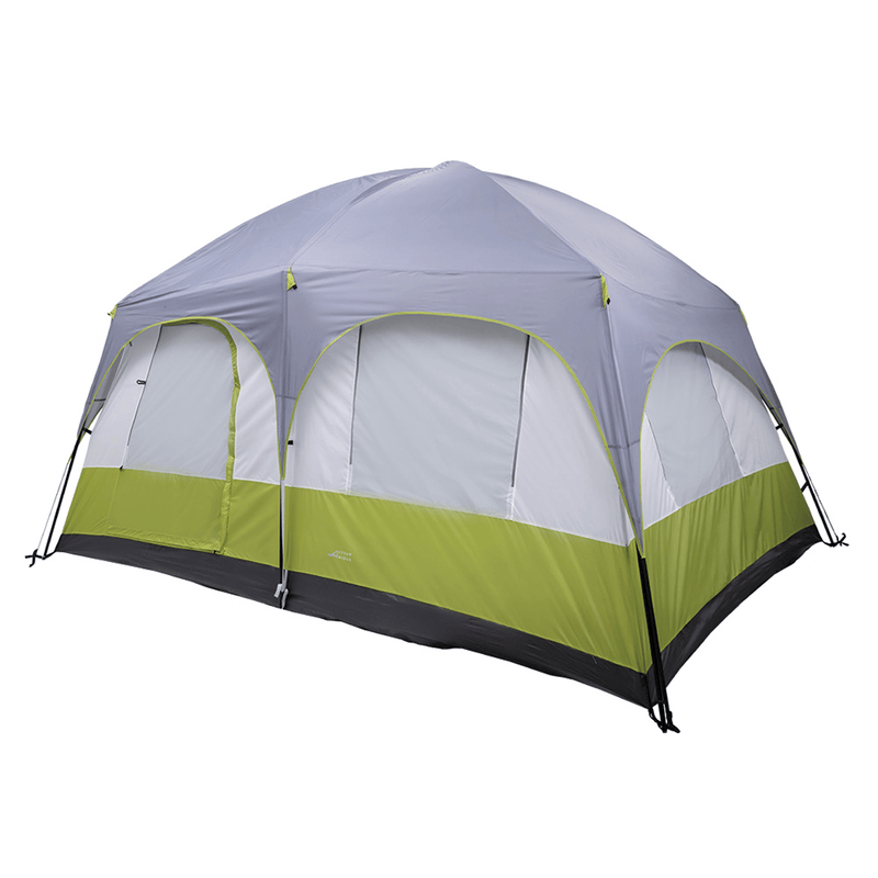 Load image into Gallery viewer, Camping tent with gray top and green bottom on a white background
