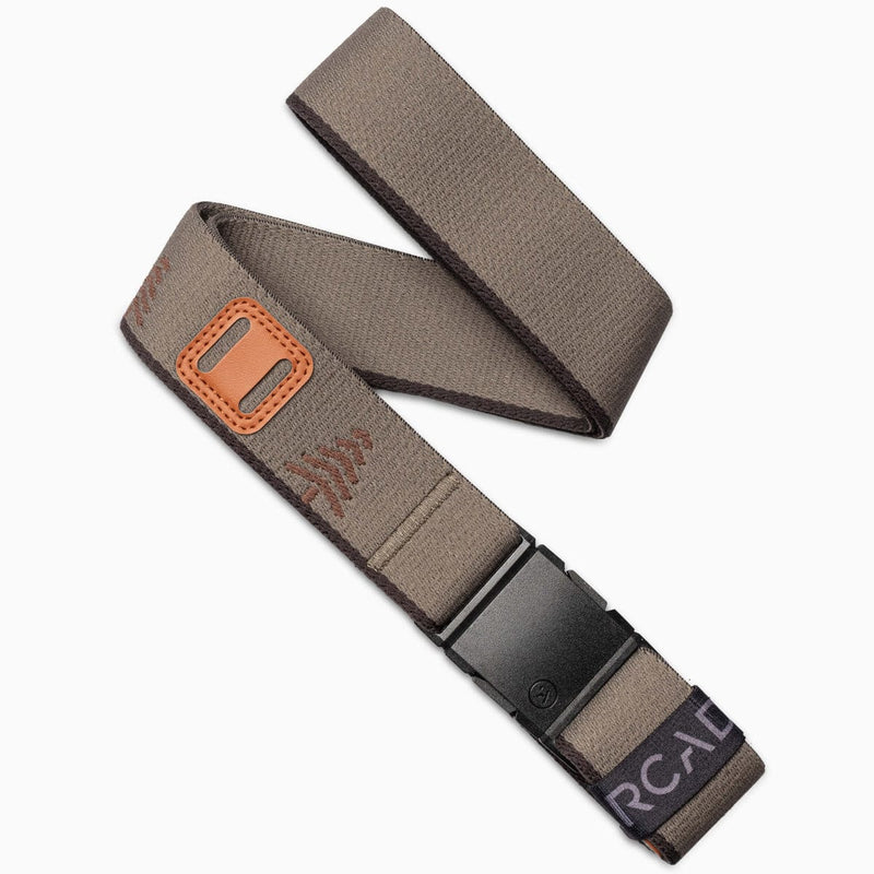 Load image into Gallery viewer, Brown belt with black buckle and orange leather tab on a white background
