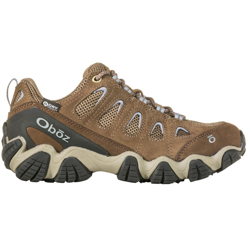 Load image into Gallery viewer, Brown hiking shoe with black sole on a white background
