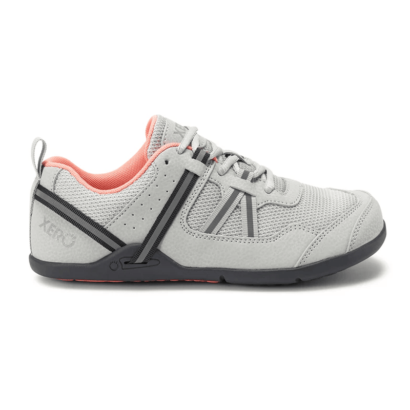 Load image into Gallery viewer, Gray athletic shoe with pink interior on a white background
