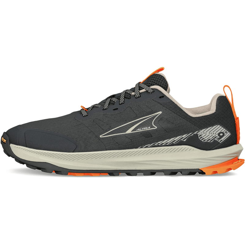 Load image into Gallery viewer, Black and orange running shoe on a white background
