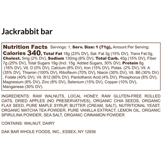 Dak Bar Jackrabbit - Apple, Lemon, Maple & Walnut