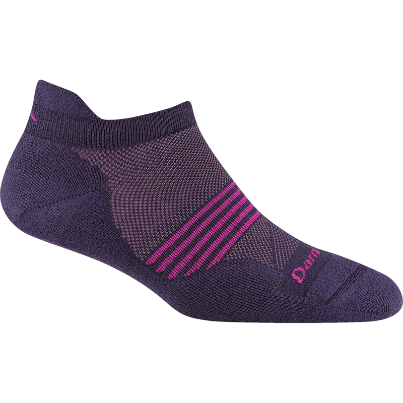 Load image into Gallery viewer, Purple ankle sock with pink stripes on a white background
