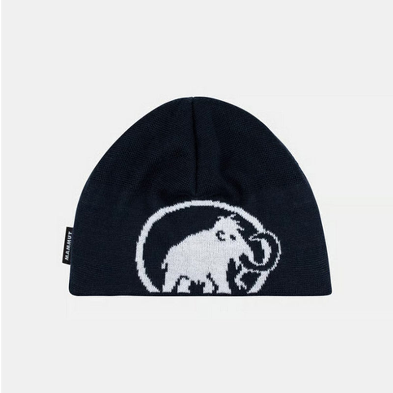 Load image into Gallery viewer, Black beanie with white bear design on a light gray background
