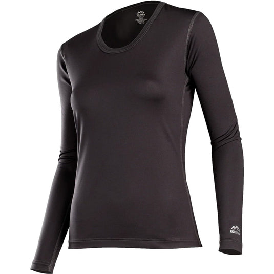Black long-sleeve athletic shirt on a white background