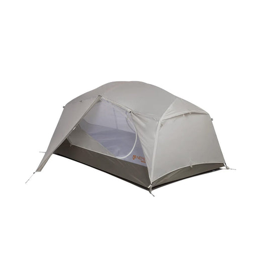 Gray camping tent on a white background