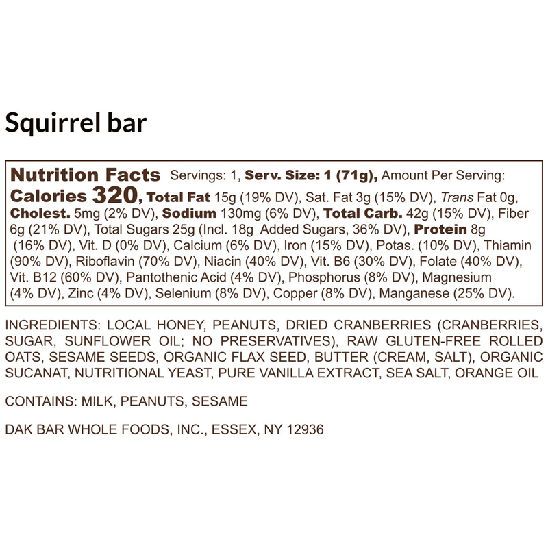 Load image into Gallery viewer, Dak Bar Squirrel - Cranberry, Peanut &amp; Sesame

