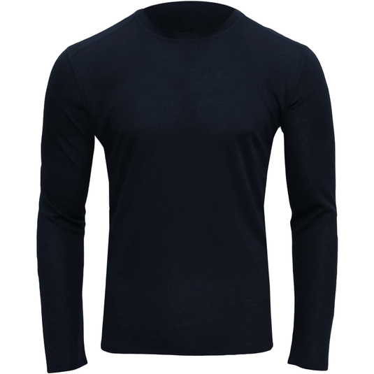 Black long-sleeve shirt on a white background