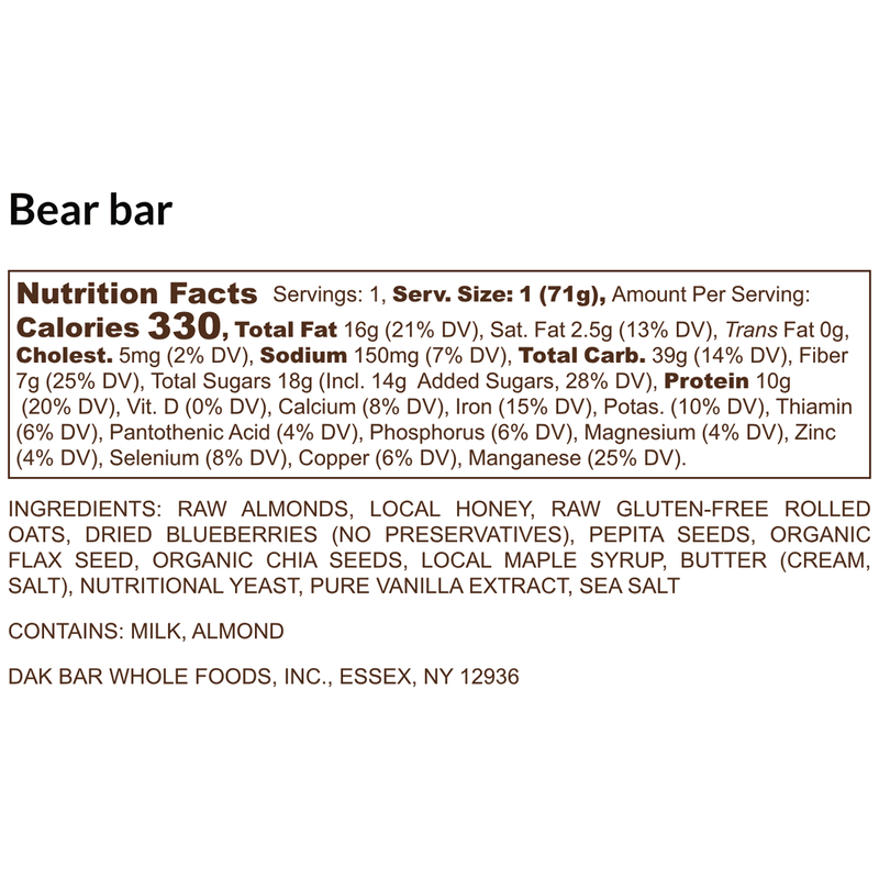 Load image into Gallery viewer, Dak Bar Bear  - Blueberry, Almond &amp; Maple
