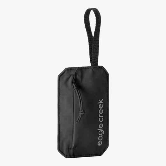 Black pouch with 'eagle creek' branding on a white background