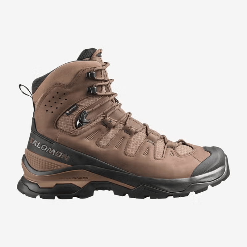 Load image into Gallery viewer, Brown hiking boot with black sole on a white background
