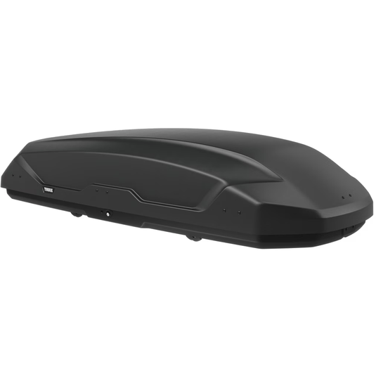 Black roof box on a white background