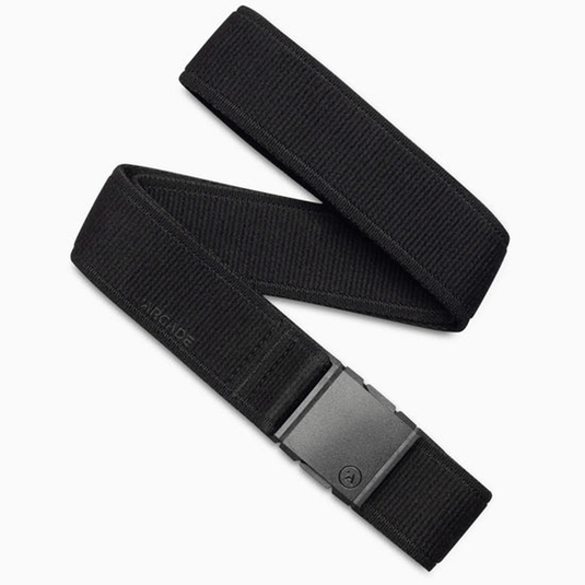 Black belt with a gray buckle on a white background