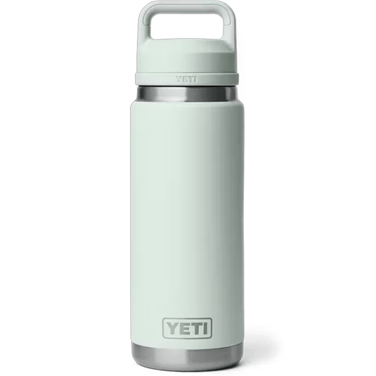 Mint green YETI water bottle with a white background