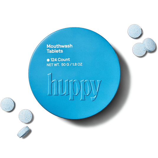 Huppy Cool Mint & Fluoride-Free Mouthwash Tablets Alcohol-Free