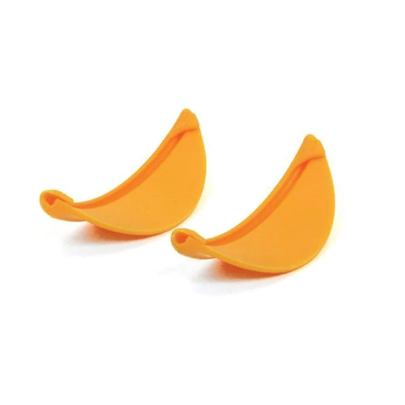 Load image into Gallery viewer, Two orange silicone cup holders on a white background
