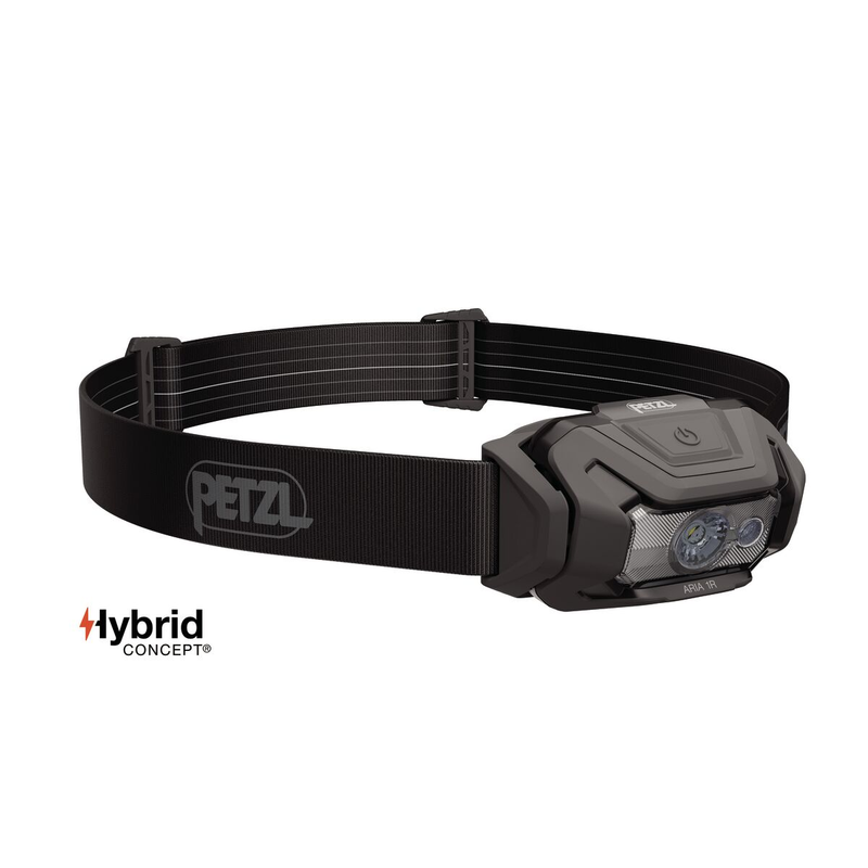 Load image into Gallery viewer, Black headlamp with Petzl logo on a white background
